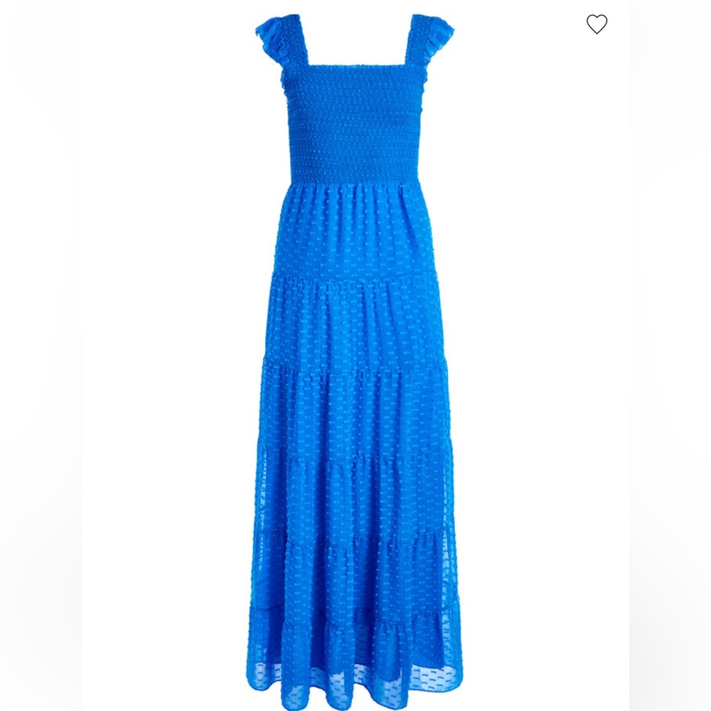 Alice + Olivia Electric Blue Swiss Dot Maxi Dress - Picture 7 of 16